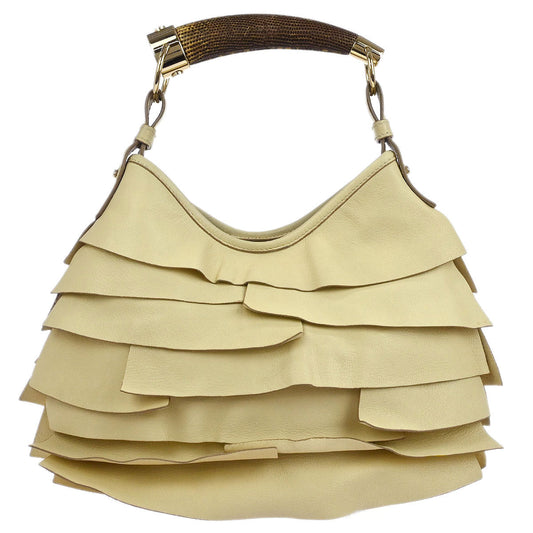Yves Saint Laurent * Off-white Lizard Mombasa Handbag