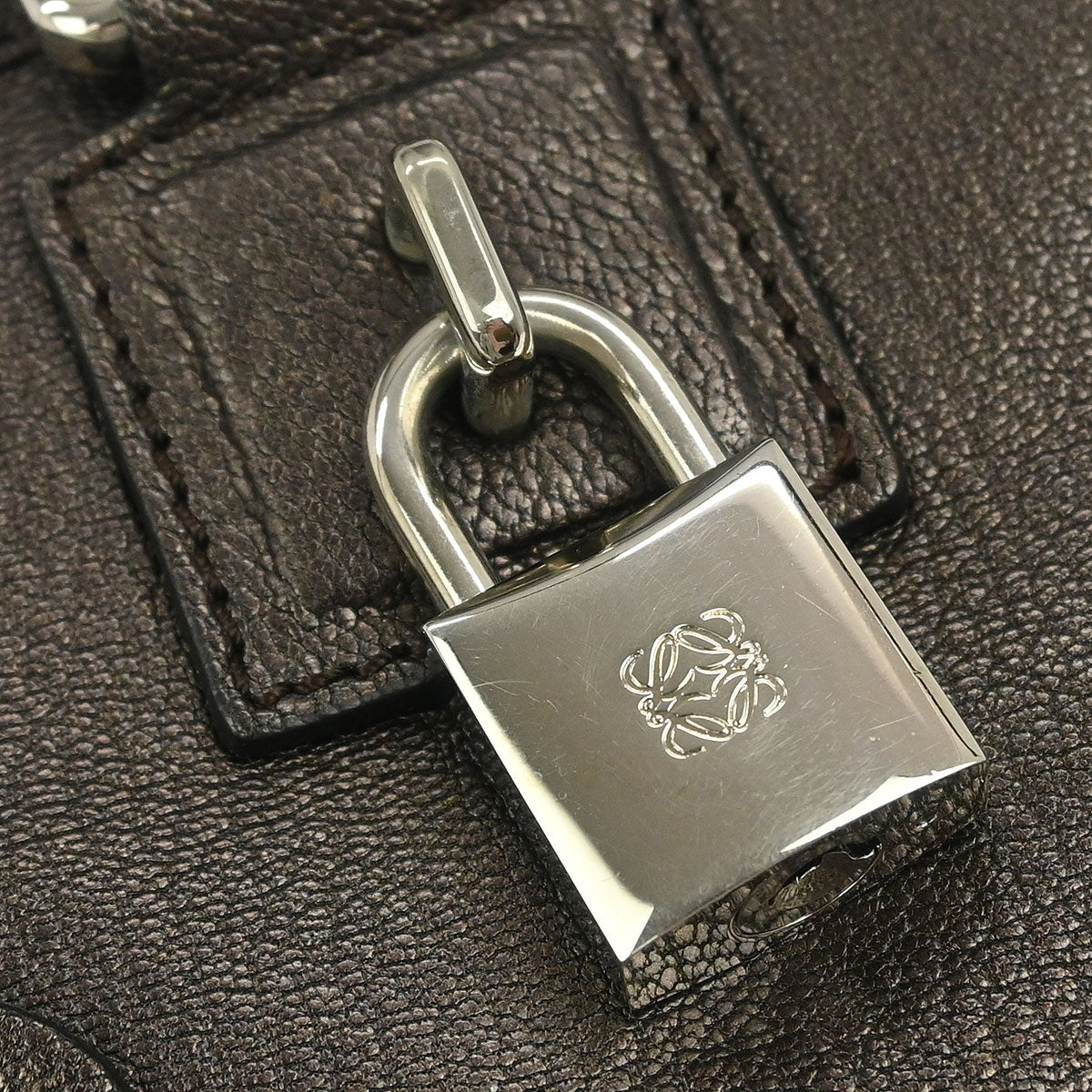 Loewe Metallic Brown Leather Amazona 28 Handbag