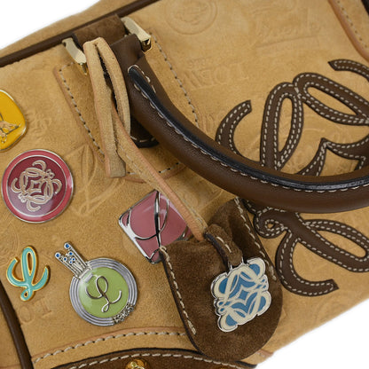 Loewe Beige Brown Suede Amazona 28 Handbag