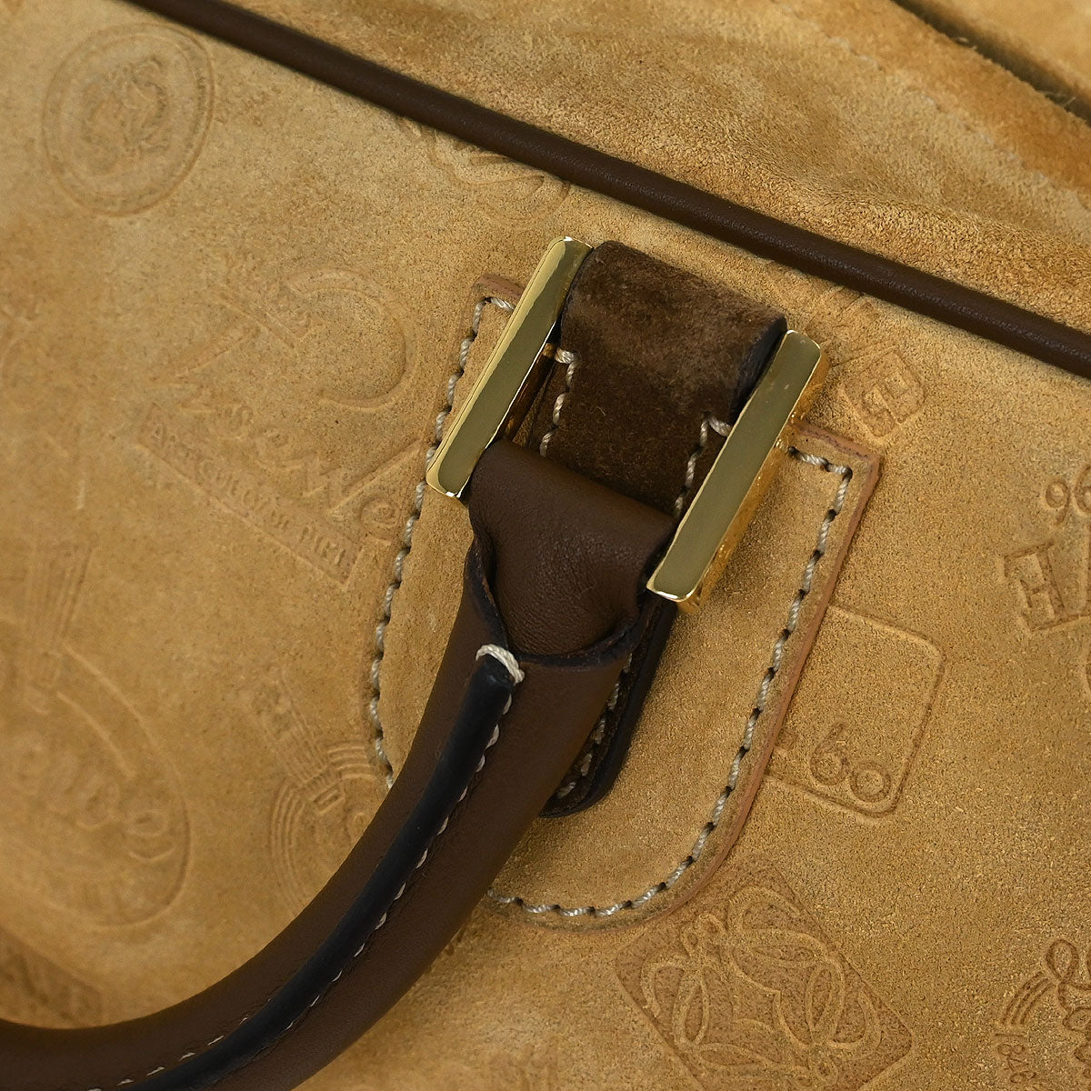 Loewe Beige Brown Suede Amazona 28 Handbag