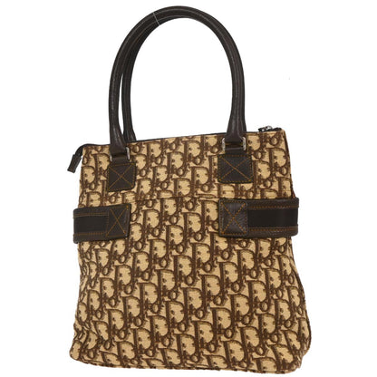 Christian Dior Beige Canvas Trotter Tote Handbag