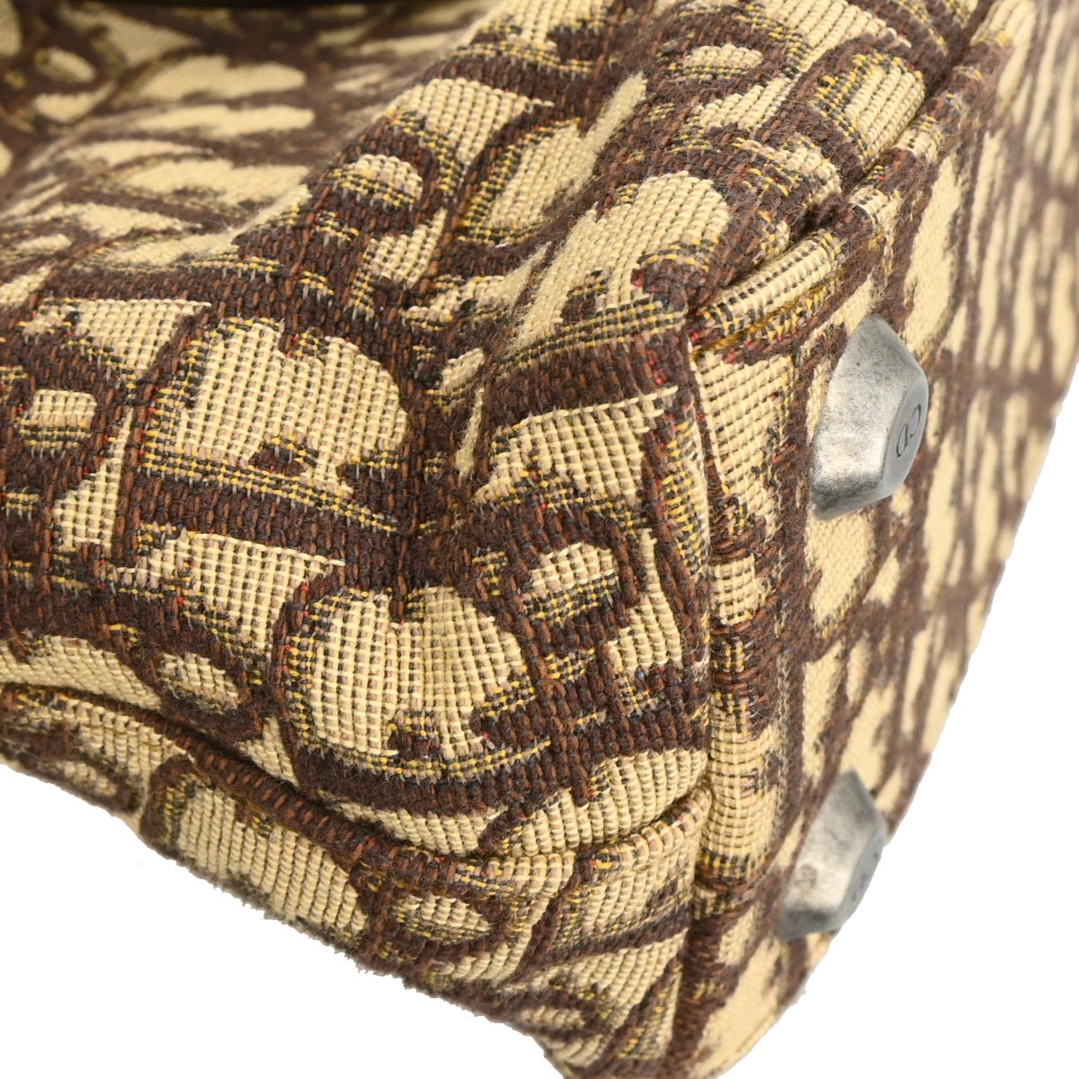 Christian Dior Beige Canvas Trotter Tote Handbag