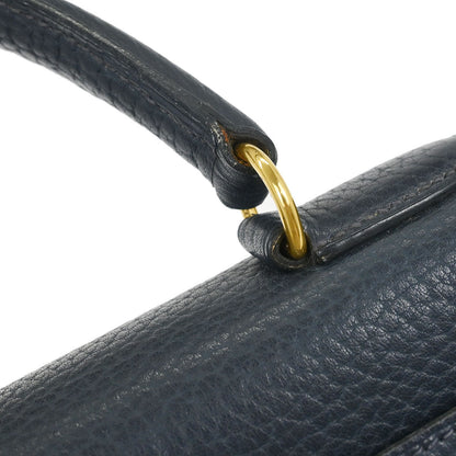 Hermes Blue Indigo Ardennes Kelly 28 Sellier Handbag