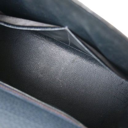 Hermes Blue Indigo Ardennes Kelly 28 Sellier Handbag