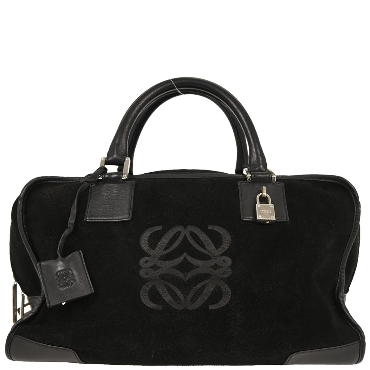 Loewe Black Suede Amazona 36 Handbag