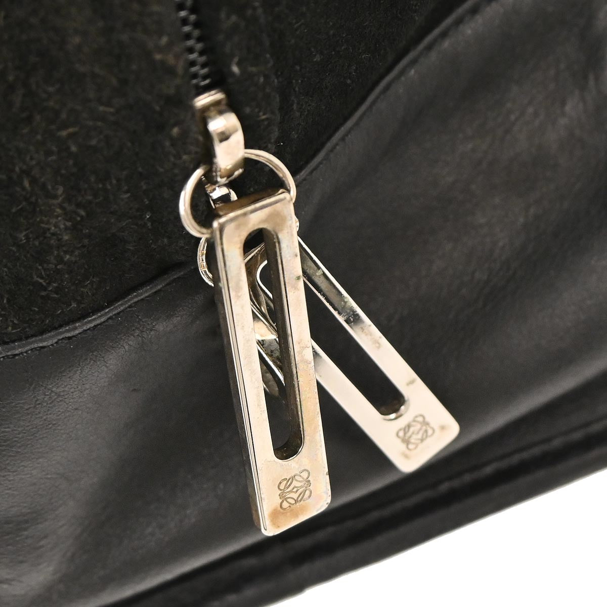 Loewe Black Suede Amazona 36 Handbag