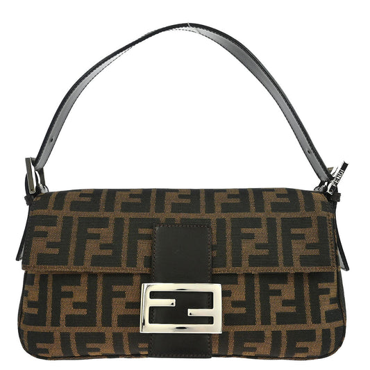 Fendi Brown Canvas Zucca Baguette Handbag
