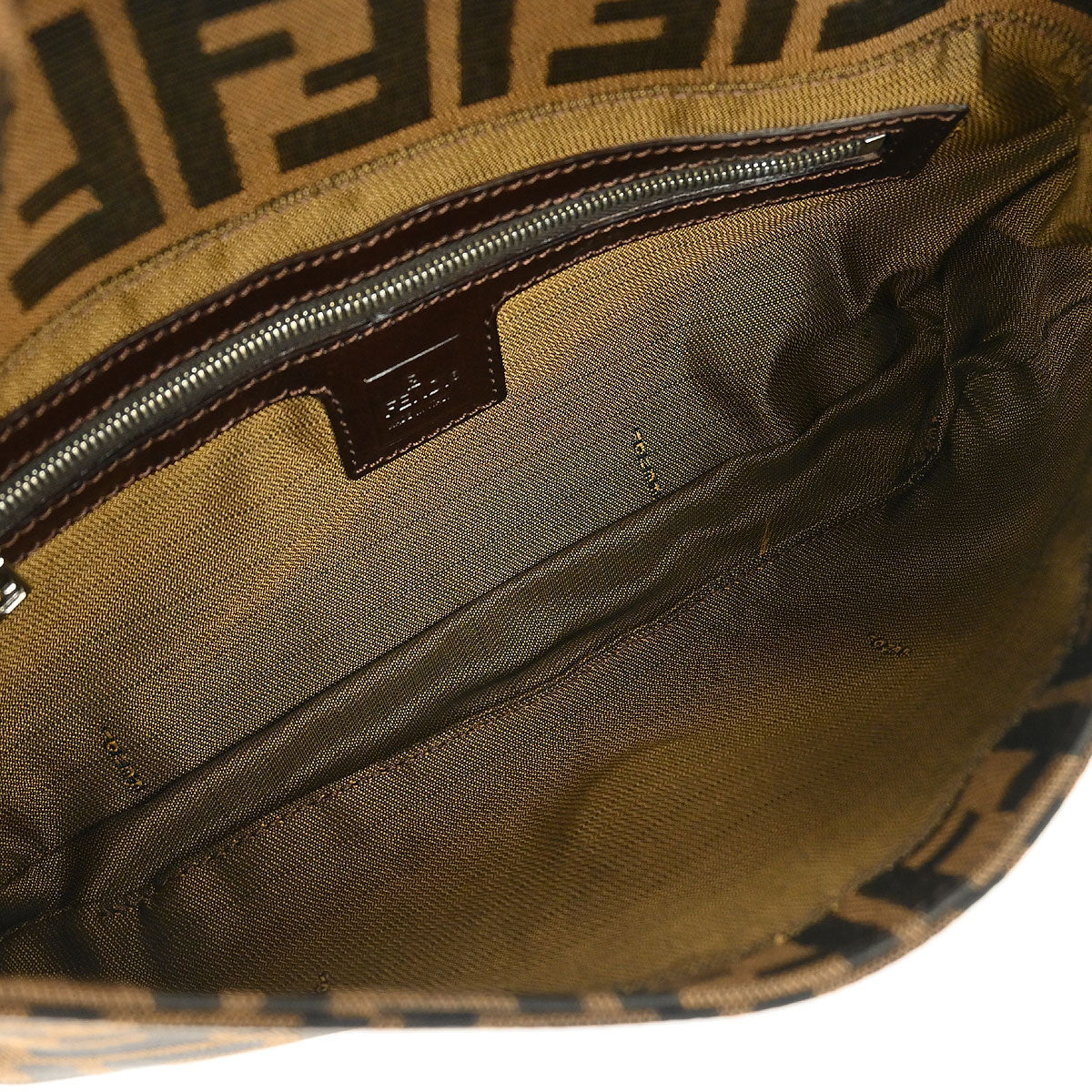 Fendi Brown Canvas Zucca Baguette Handbag