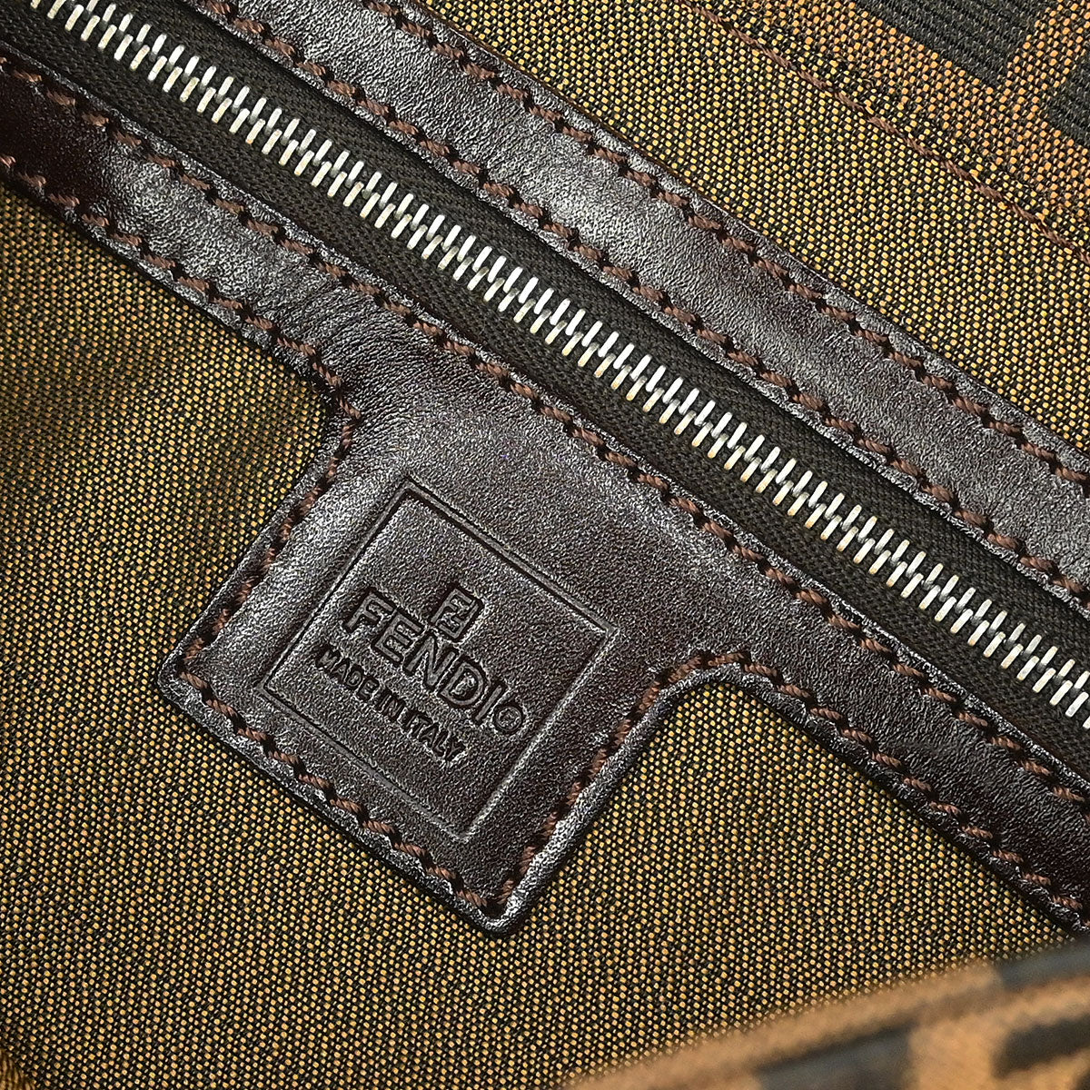 Fendi Brown Canvas Zucca Baguette Handbag