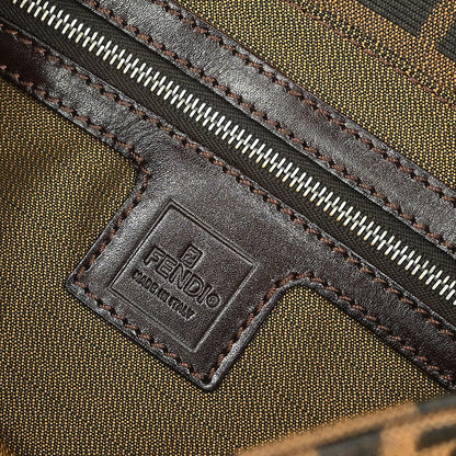 Fendi Brown Canvas Zucca Baguette Handbag