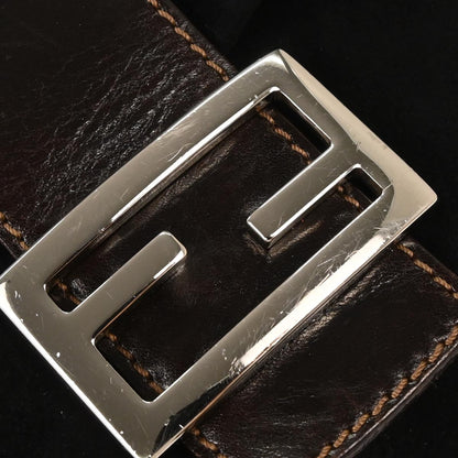 Fendi Black Suede Mamma Baguette Handbag