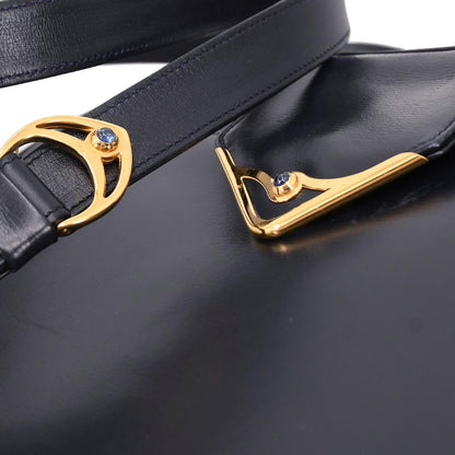 Cartier Navy Leather Sapphire Shoulder Bag