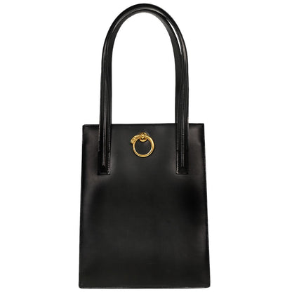 Cartier Black Leather Panthere Tote Handbag