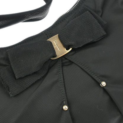 Salvatore Ferragamo Black Nylon Vara Bow Handbag