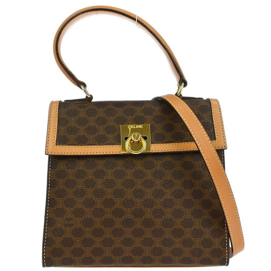 Celine Brown Macadam 2way Shoulder Handbag