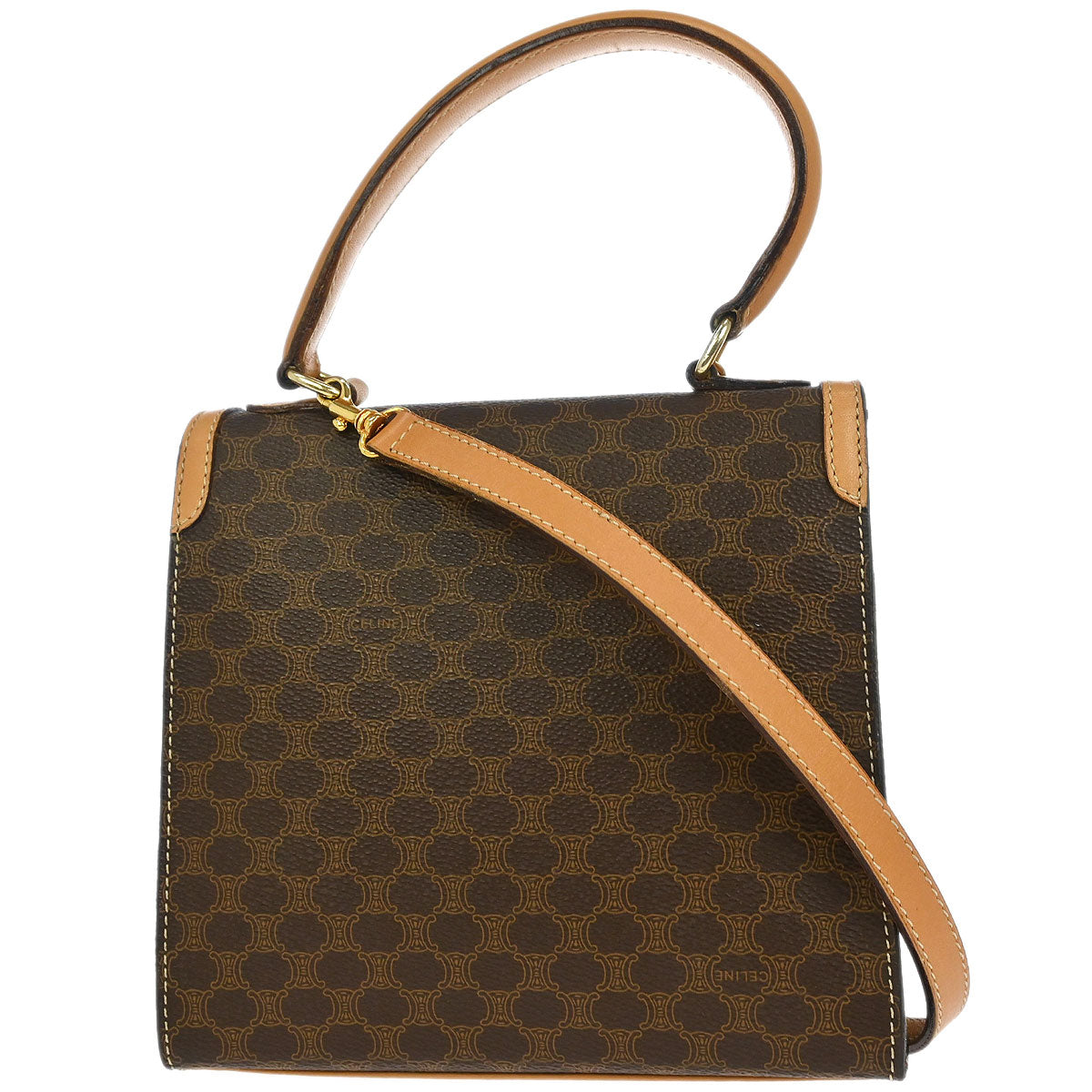 Celine Brown Macadam 2way Shoulder Handbag