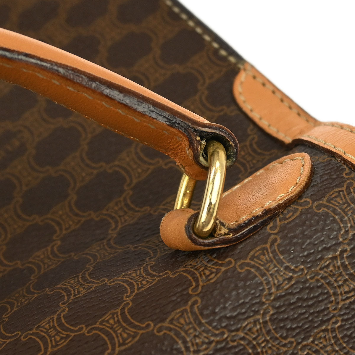 Celine Brown Macadam 2way Shoulder Handbag