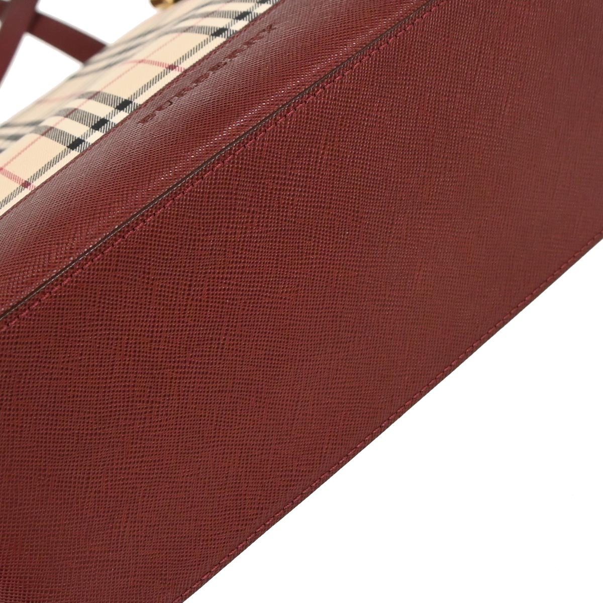 Burberry Beige Canvas Burberry Check Tote Handbag