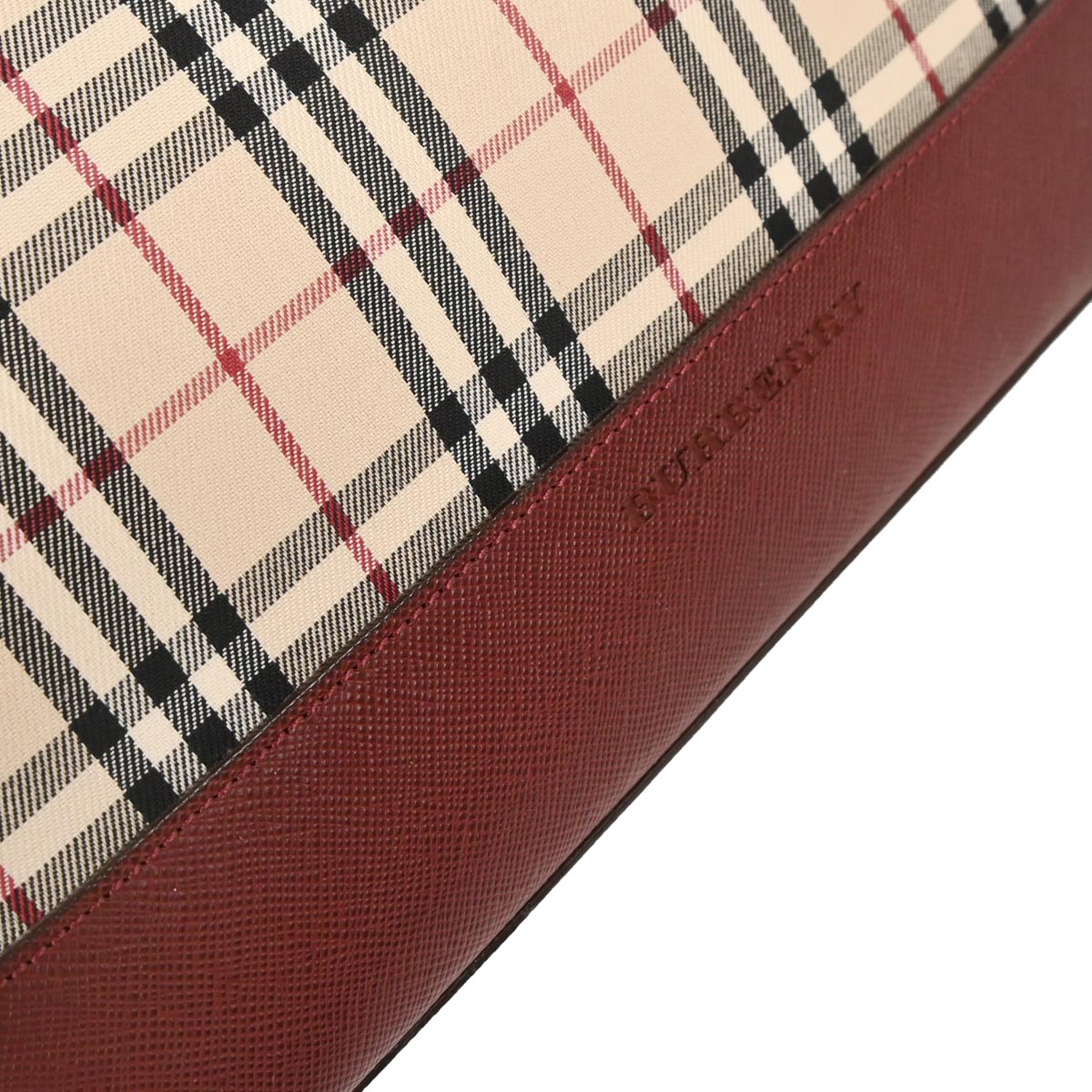 Burberry Beige Canvas Burberry Check Tote Handbag