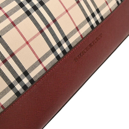 Burberry Beige Canvas Burberry Check Tote Handbag