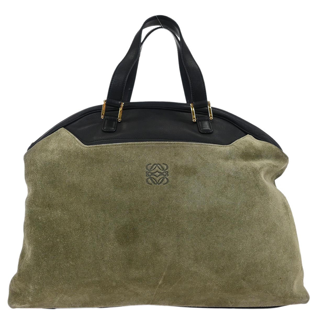 Loewe Gray Black Suede Lambskin Handbag