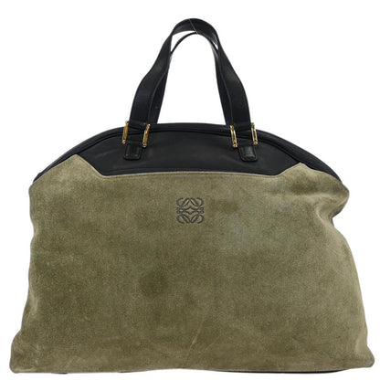 Loewe Gray Black Suede Lambskin Handbag