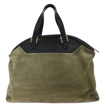 Loewe Gray Black Suede Lambskin Handbag