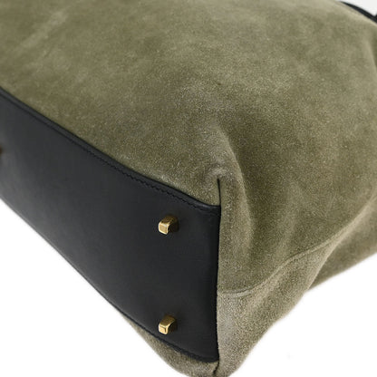 Loewe Gray Black Suede Lambskin Handbag