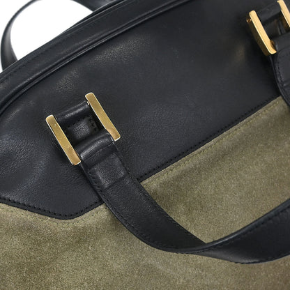 Loewe Gray Black Suede Lambskin Handbag