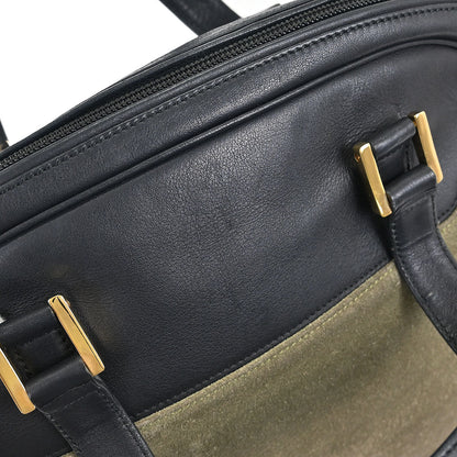 Loewe Gray Black Suede Lambskin Handbag