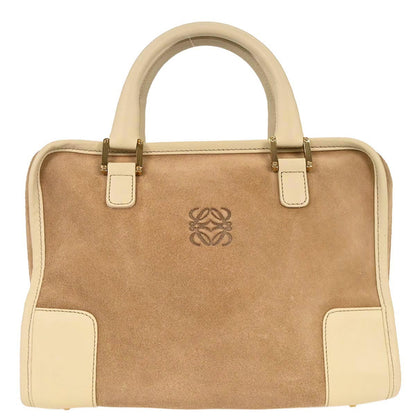 Loewe Beige Suede Amazona 28 Handbag