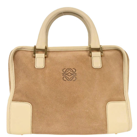 Loewe Beige Suede Amazona 28 Handbag
