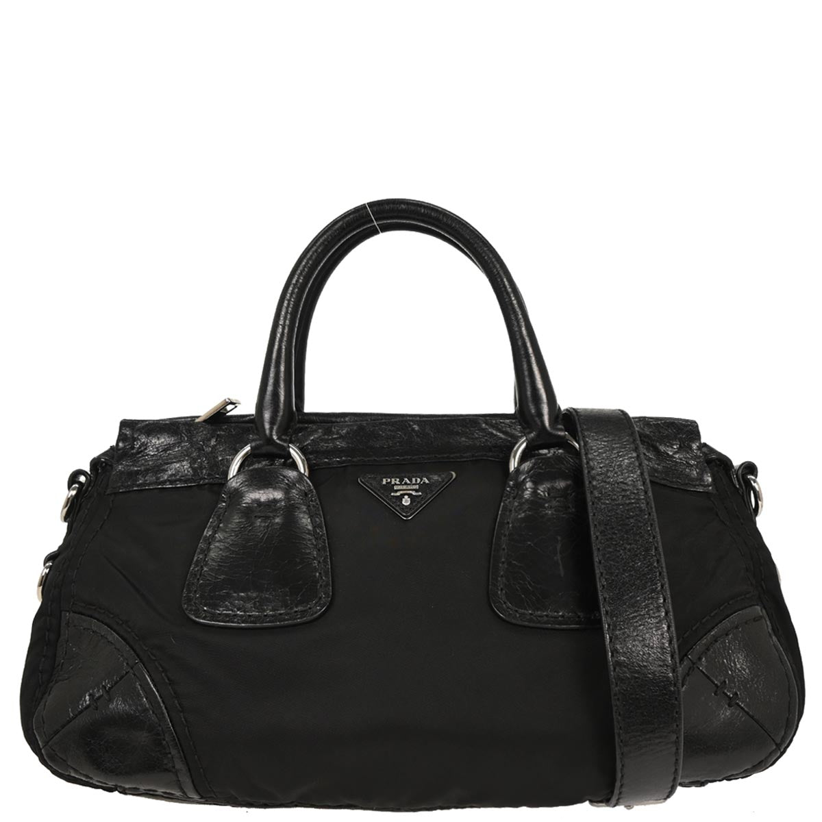 Prada Black Nylon 2way Shoulder Handbag