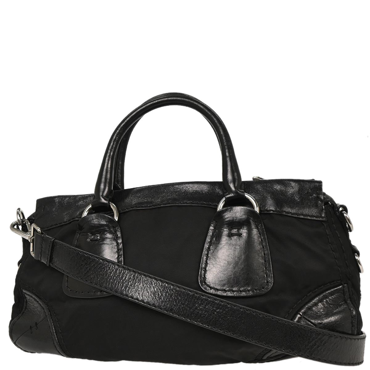 Prada Black Nylon 2way Shoulder Handbag