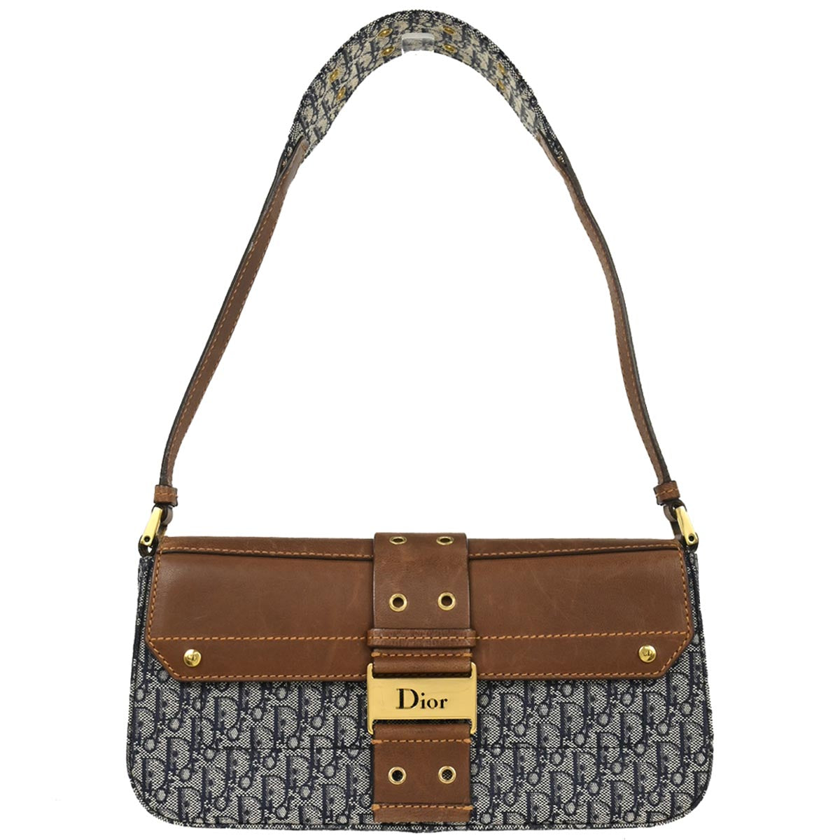 Christian Dior Navy Canvas Street Chic Trotter Handbag