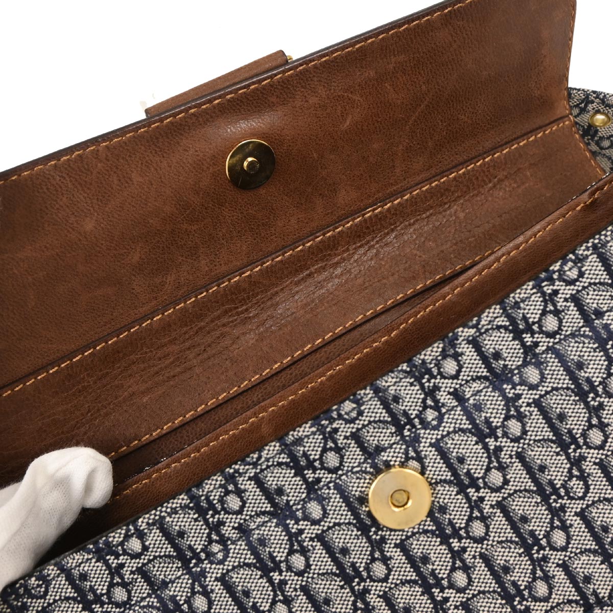 Christian Dior Navy Canvas Street Chic Trotter Handbag