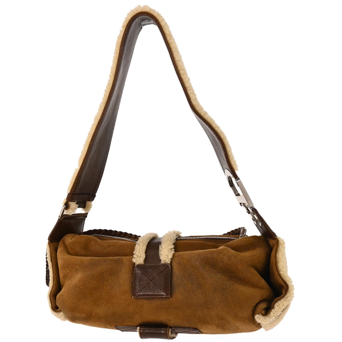Christian Dior Brown Mouton Flight Shearling Handbag