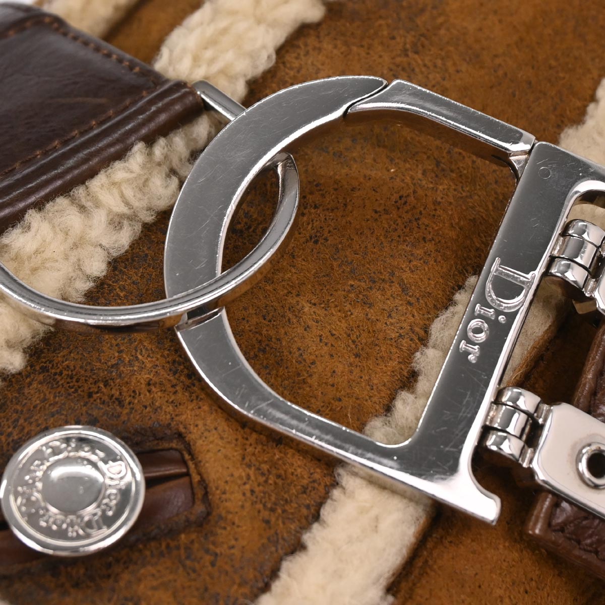 Christian Dior Brown Mouton Flight Shearling Handbag