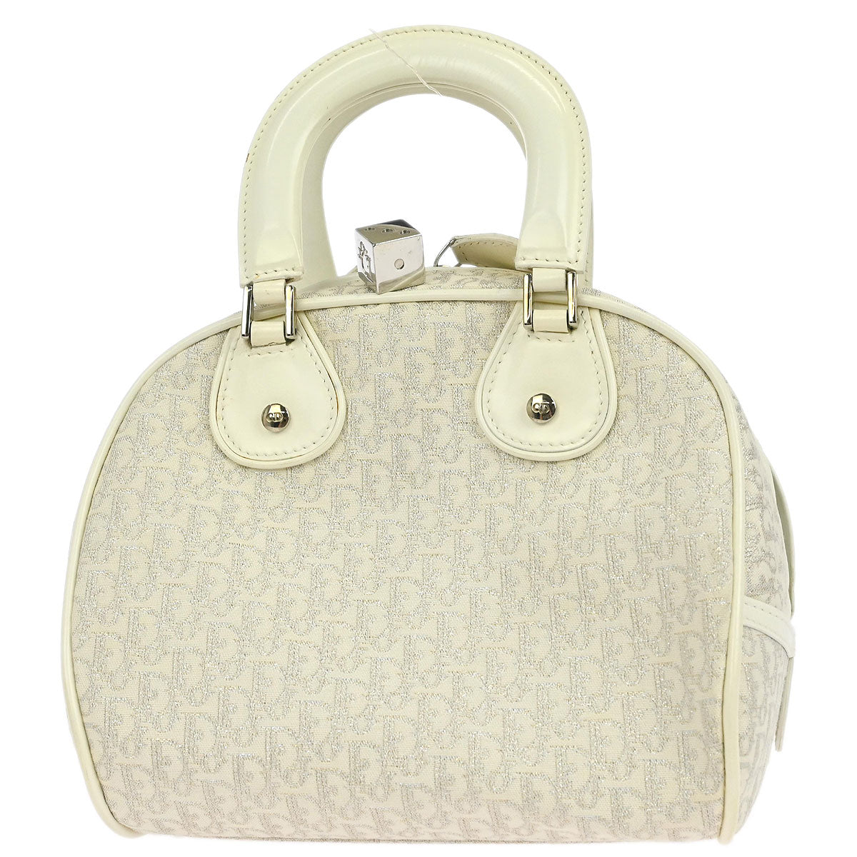 Christian Dior White Gambler Dice Trotter Handbag