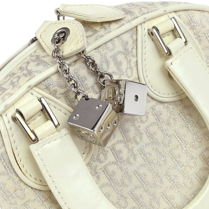 Christian Dior White Gambler Dice Trotter Handbag
