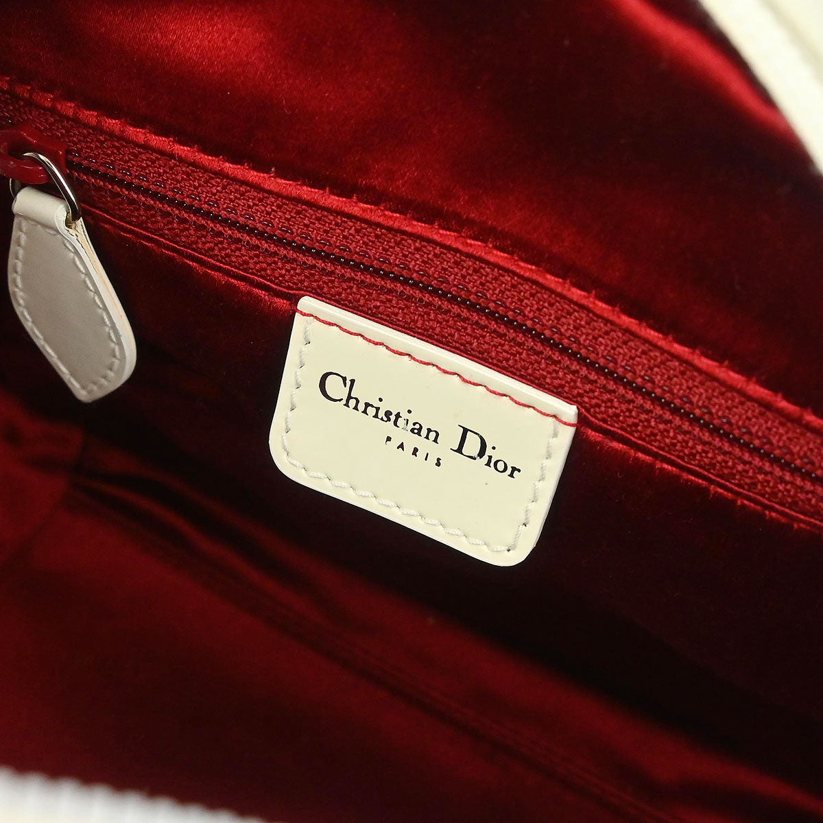 Christian Dior White Gambler Dice Trotter Handbag