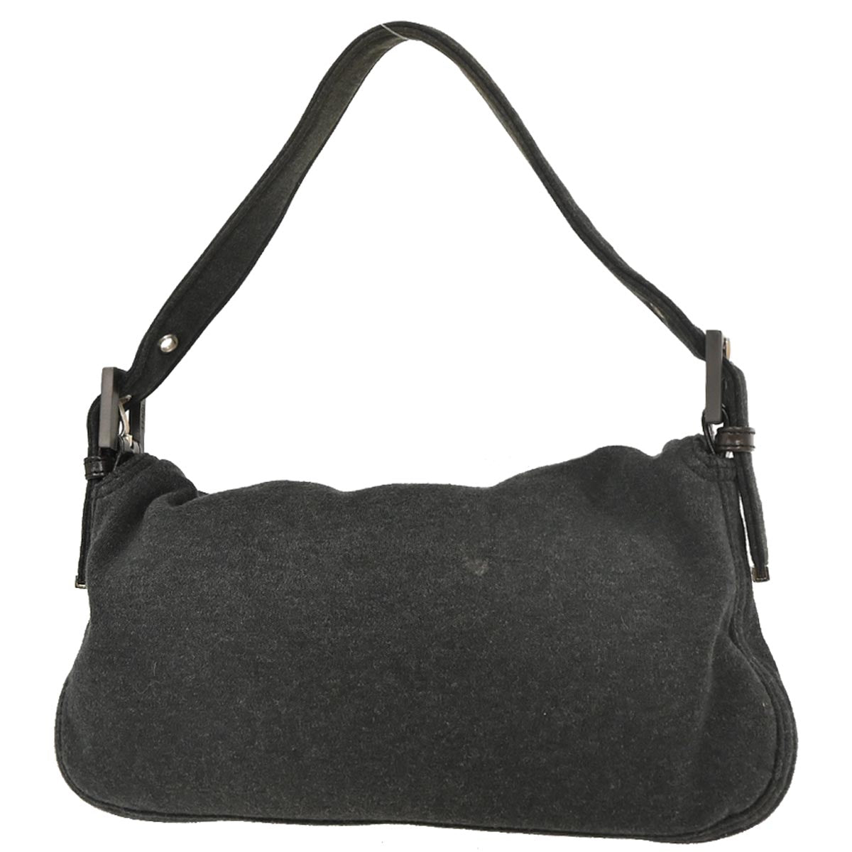 Fendi Gray Wool Baguette Handbag