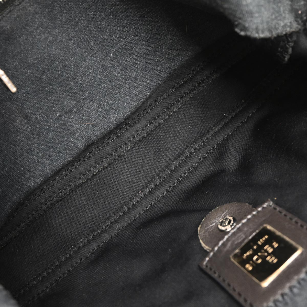 Fendi Gray Wool Baguette Handbag