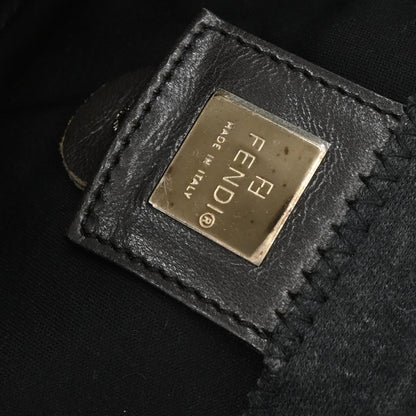 Fendi Gray Wool Baguette Handbag