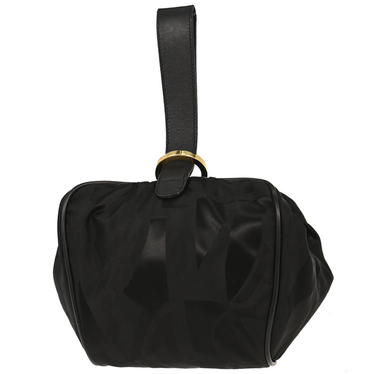 Salvatore Ferragamo Black Nylon Gancini Pouch Handbag