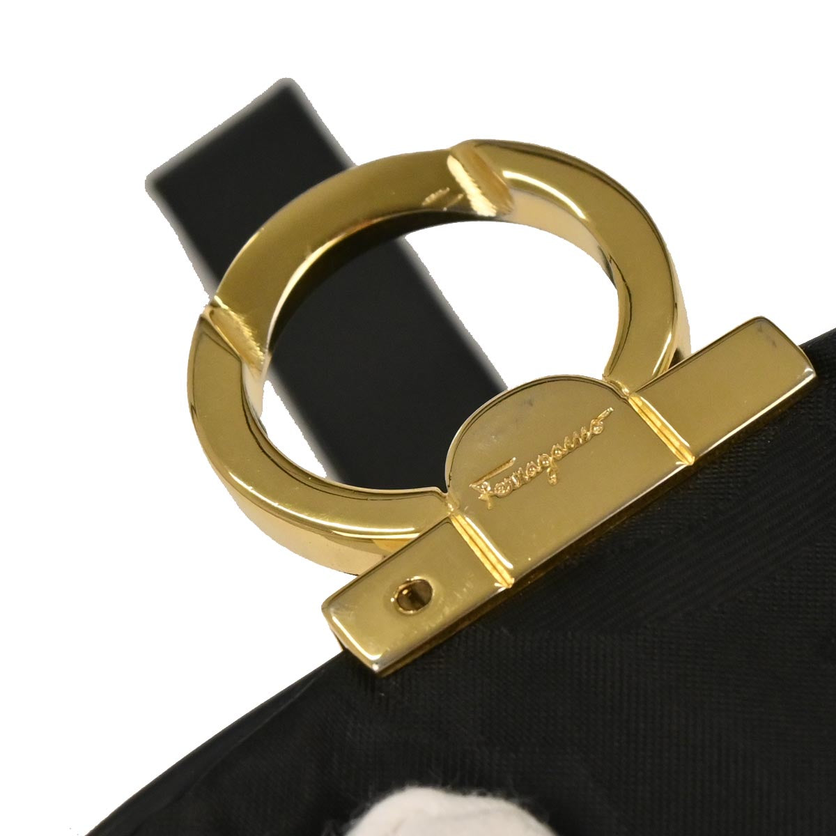 Salvatore Ferragamo Black Nylon Gancini Pouch Handbag