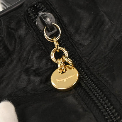 Salvatore Ferragamo Black Nylon Gancini Pouch Handbag
