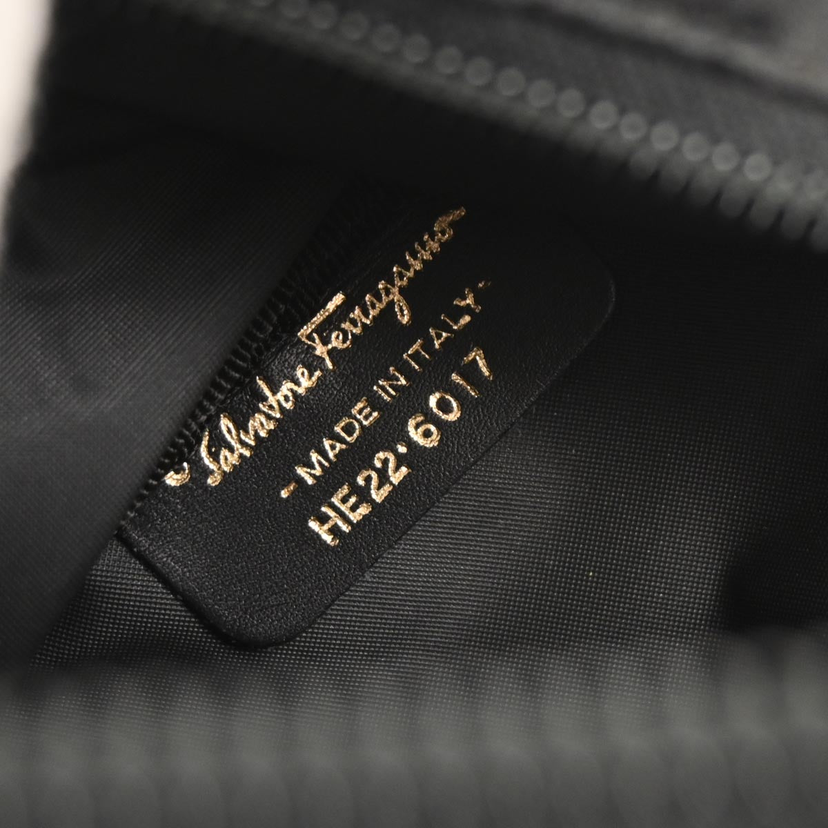 Salvatore Ferragamo Black Nylon Gancini Pouch Handbag