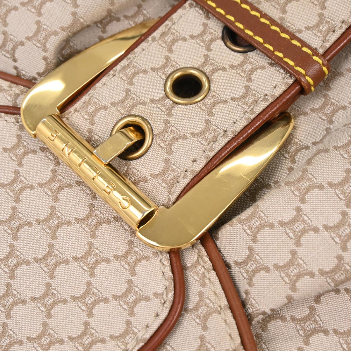 Celine * Beige Canvas Macadam Handbag