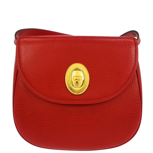 Christian Dior Red Leather Shoulder Bag